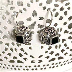 Silver and Onyx earrings and pendant